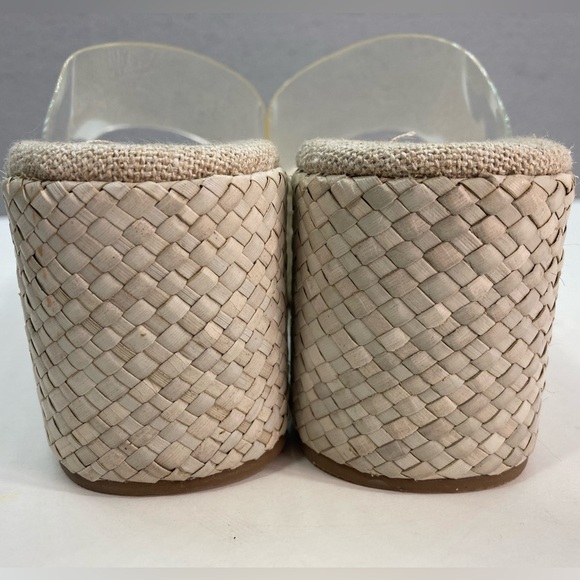 NWT Y2K Transparent Platform Wedges Sandals Open Toe Hemp High Heels Slides - Picture 7 of 8